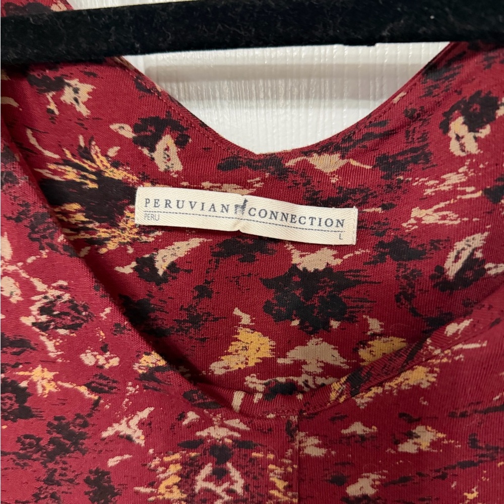 PERUVIAN CONNECTION Persian‎ Swing Dress in subtle floral print large - Picture 5 of 8